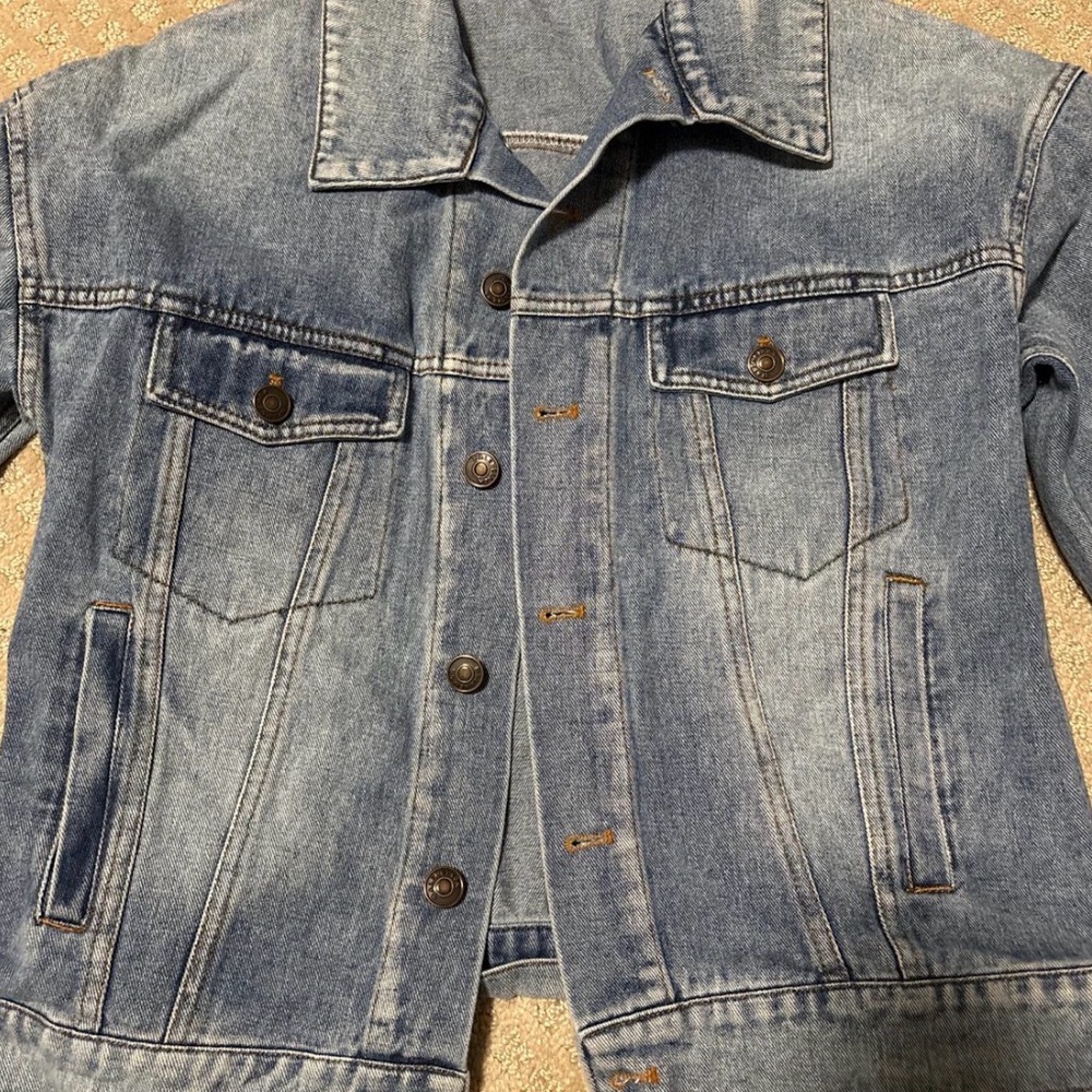 Balenciaga Blue Denim Jacket with Logo - Picture 3 of 4
